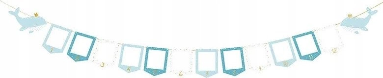 PartyDeco Whale photo garland 10.5x15cm