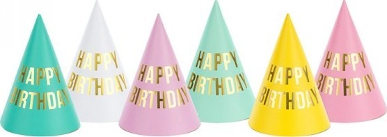 PartyDeco Party hats Happy Birthday  mix