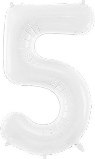 Foil balloon 5 86cm white 513014