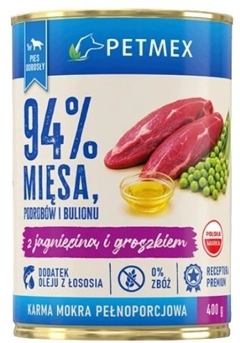Petmex z jagnięciną i groszkiem dla
