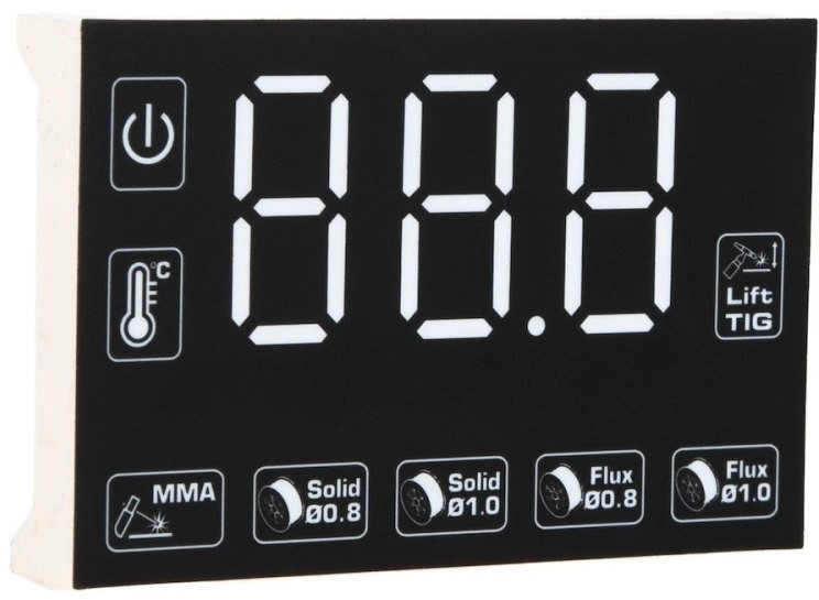 Powermat LED display for MIG/MAG/MMA welding