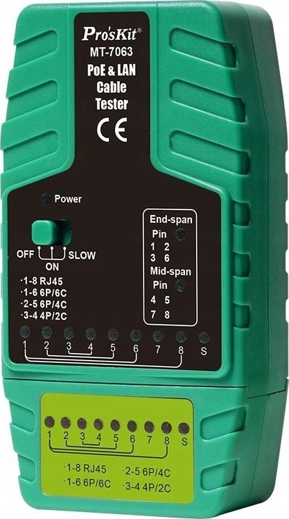 PoE un LAN kabeļu testeris RJ11/RJ12/RJ45