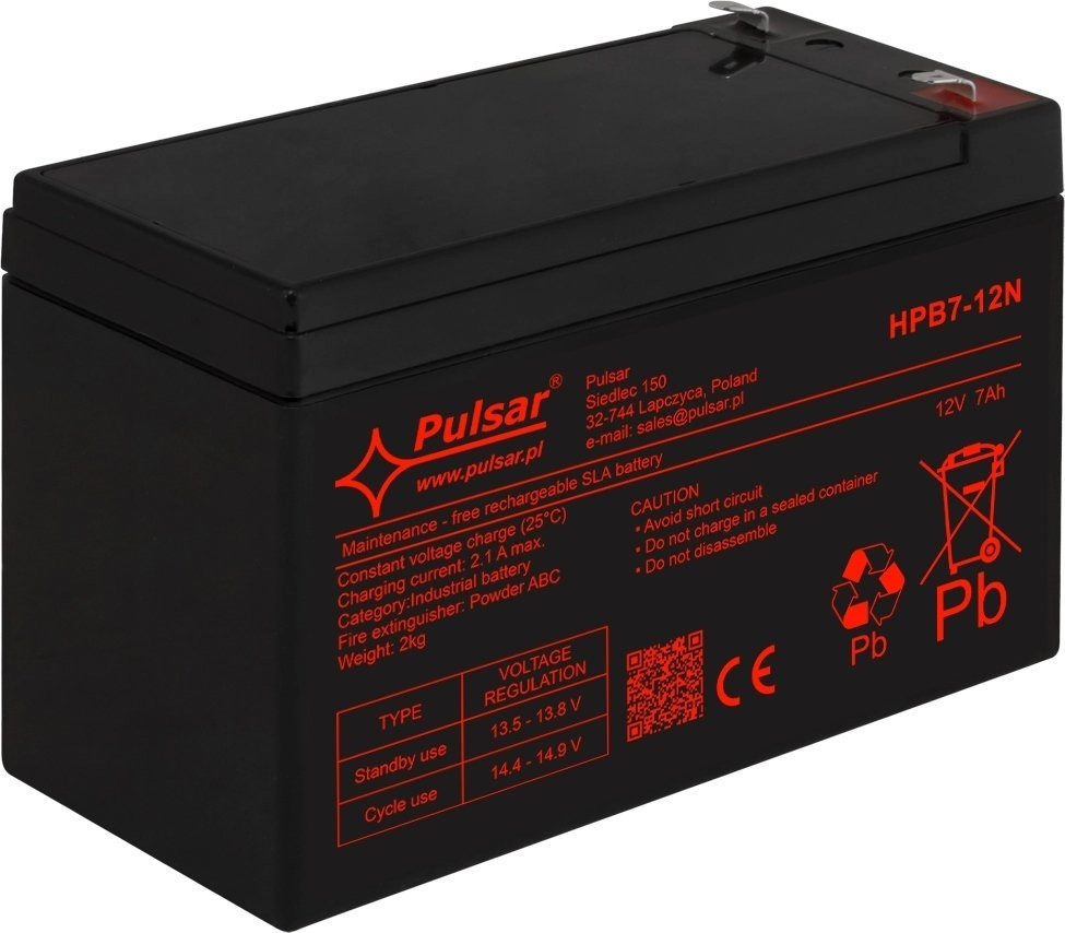 HPB7-12N PULSAR Akumulator 7Ah 12V HPB7-12N