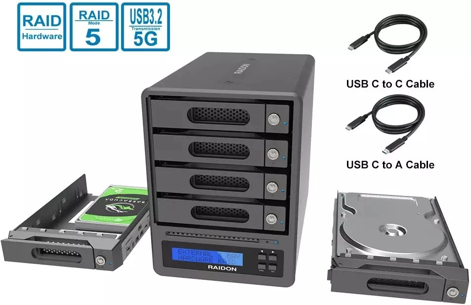 Geh. Raidon 4x2.5``/3.5`` SATA/HDD/SSD