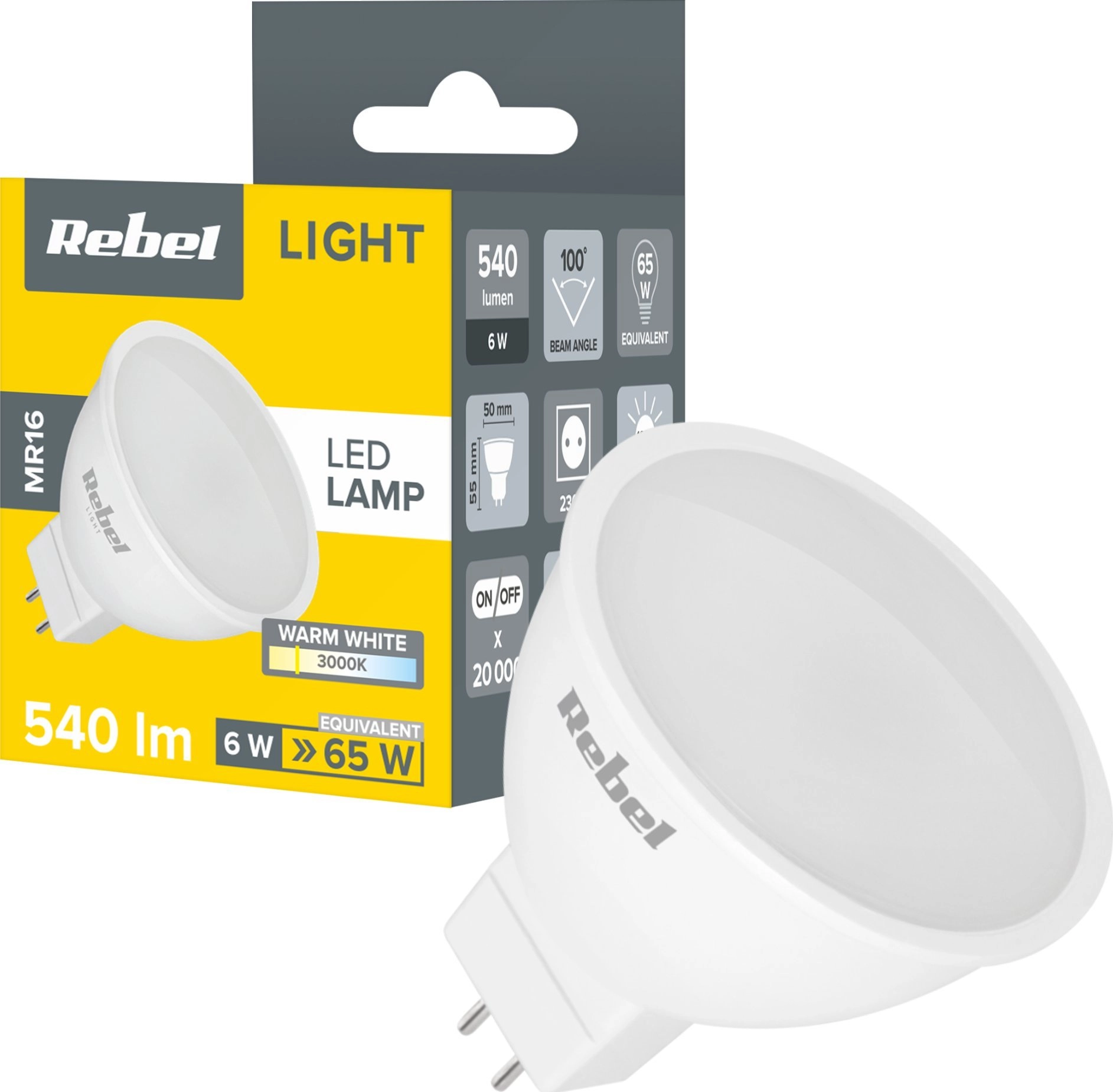 Lampa Led Rebel 6W MR16 3000K