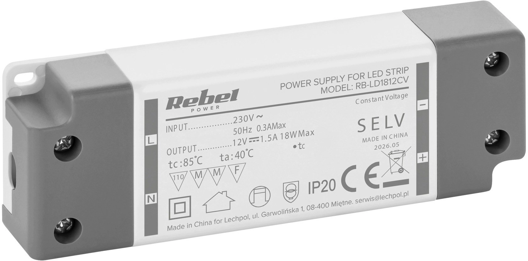 Rebel Zasilacz Rebel do sznurów LED