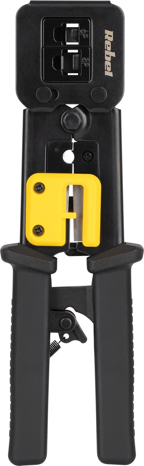 Crimping tool for straight-through plugs RJ45