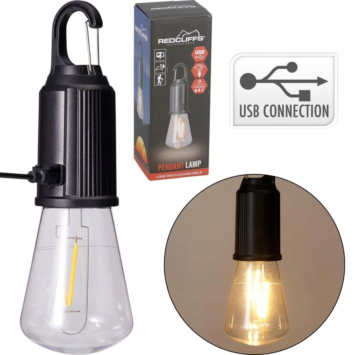 FLASHLIGHT TOURIST LAMP 17CM REDCLIFFS 15810737