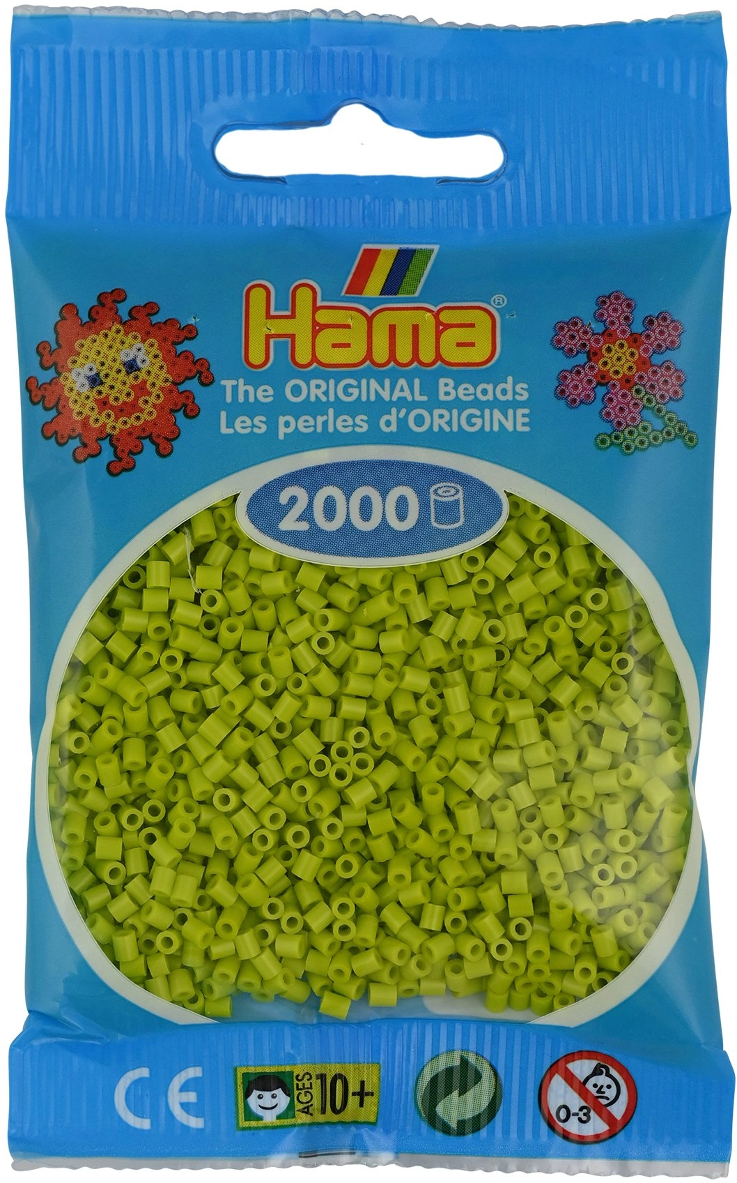 Hama mini perler 2000stk lime 028178511043