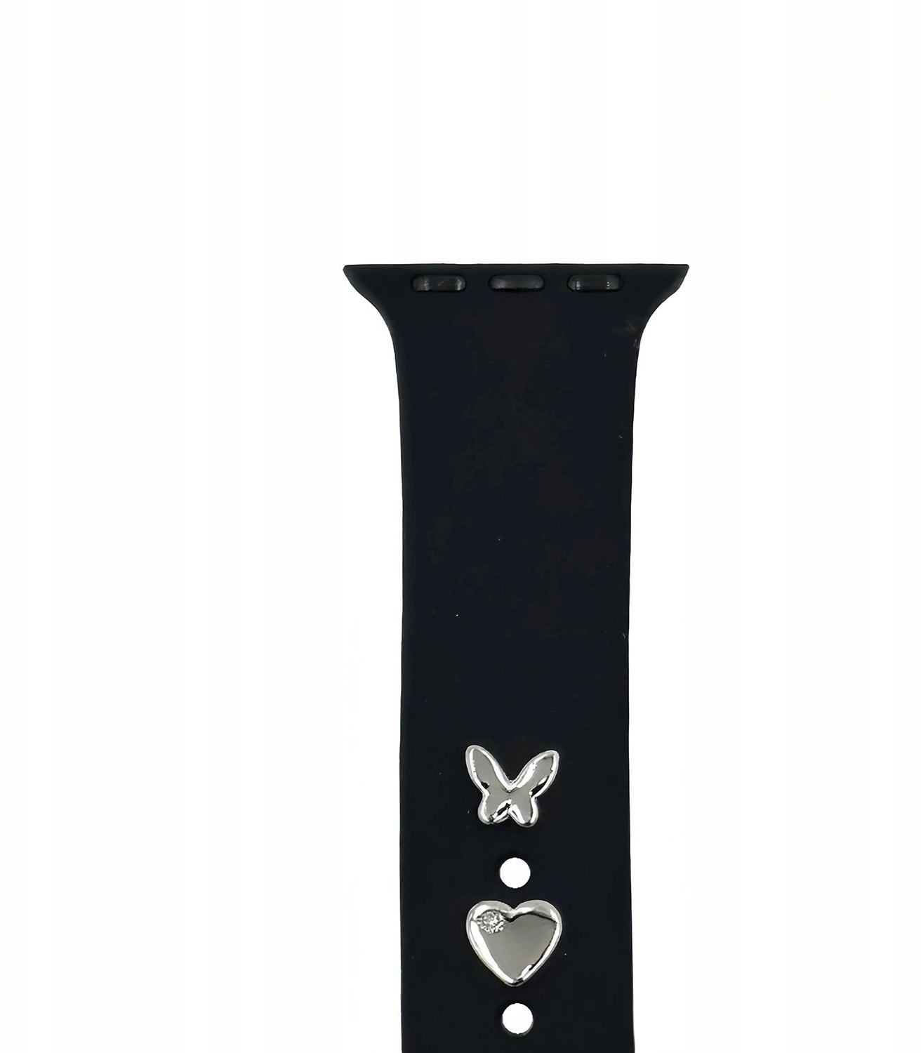 Pin Charms silver butterfly watch strap
