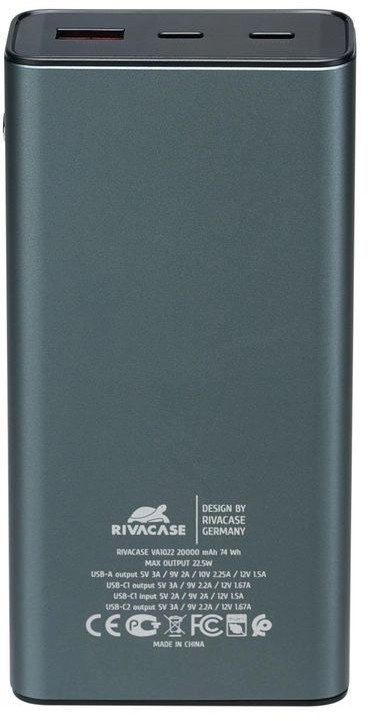 POWER BANK USB 20000MAH/VA1022 RIVACASE VA1022