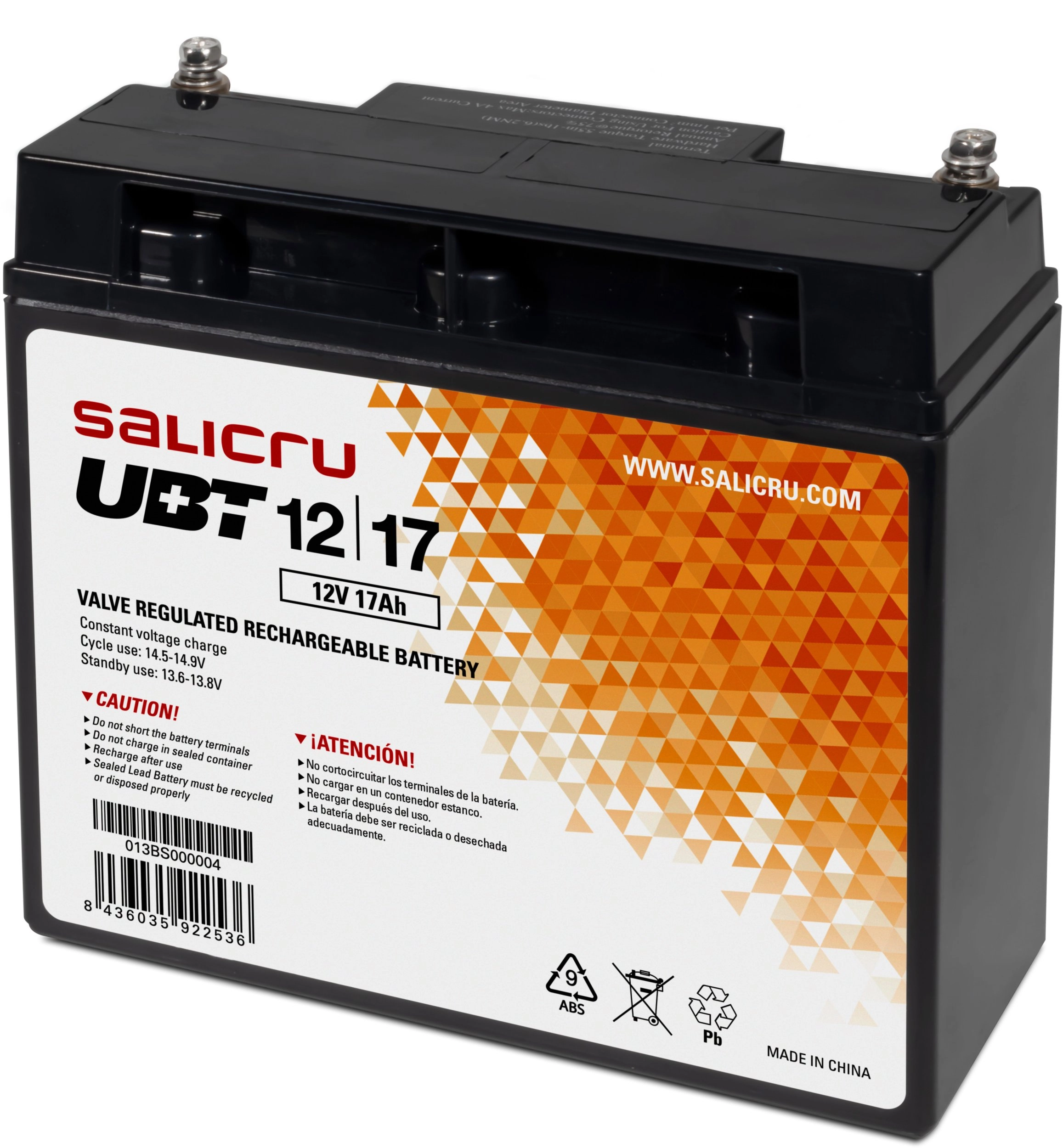 Salicru UBT 12/17 maintenance-free 17Ah 12V