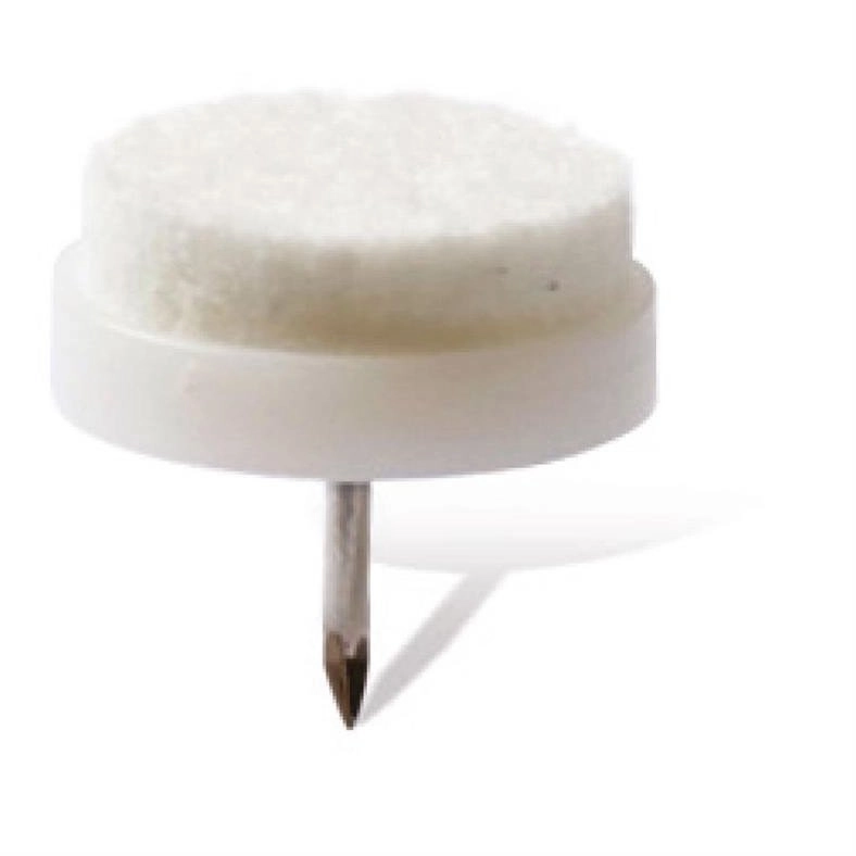 FELT PADS WITH NAIL D24 WHITE
