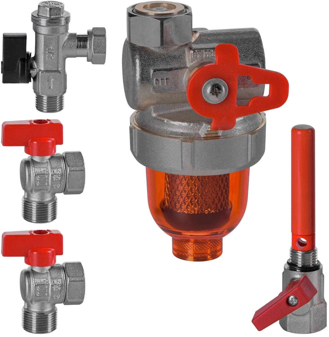 Universal set of angle valves for