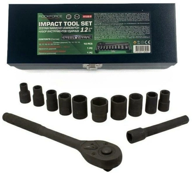 ROCKFORCE WRENCH SET 12pcs. 1/2" 6ANGLE