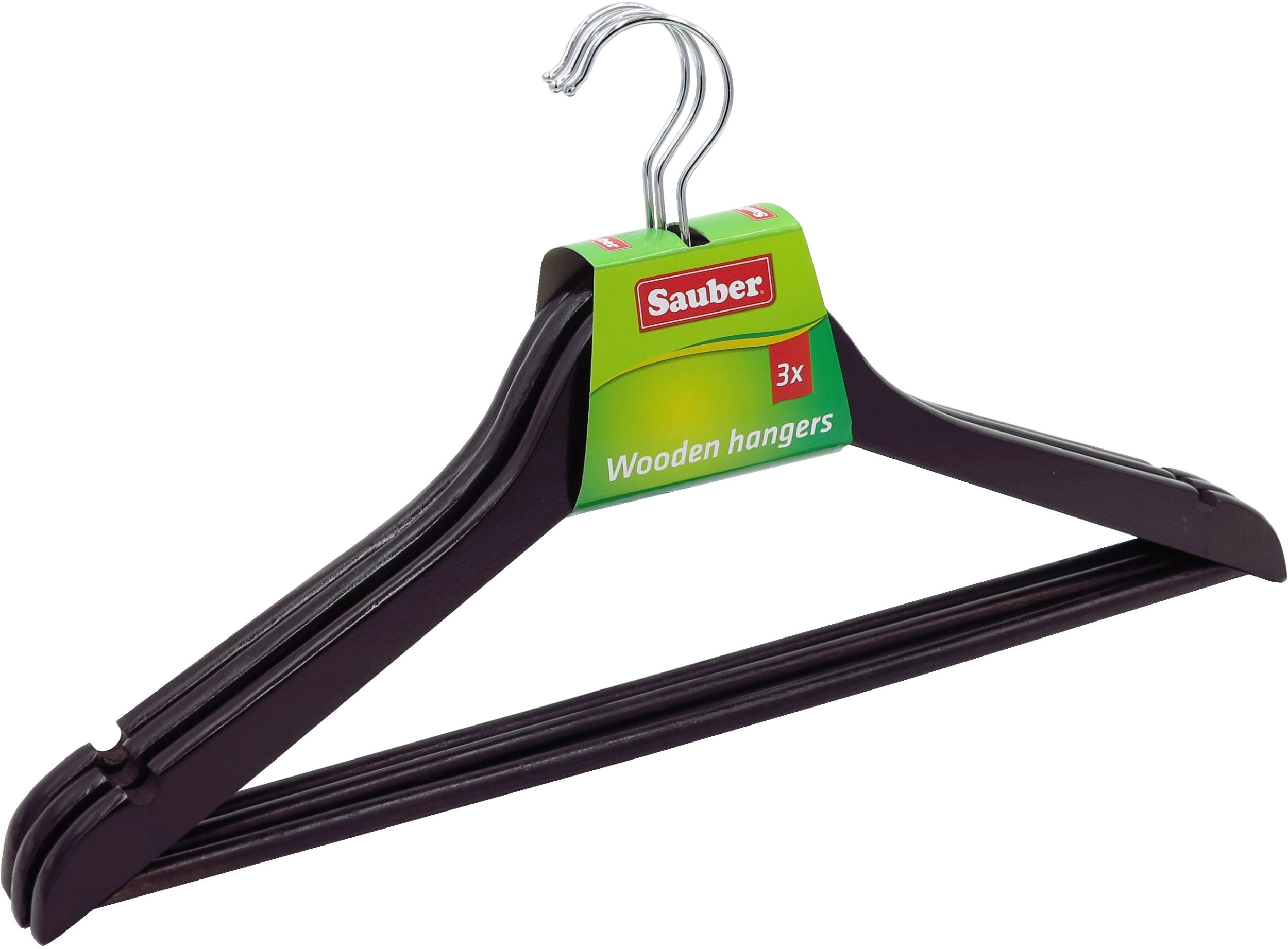 SAUBER Treble hangers 3pcs wooden dark