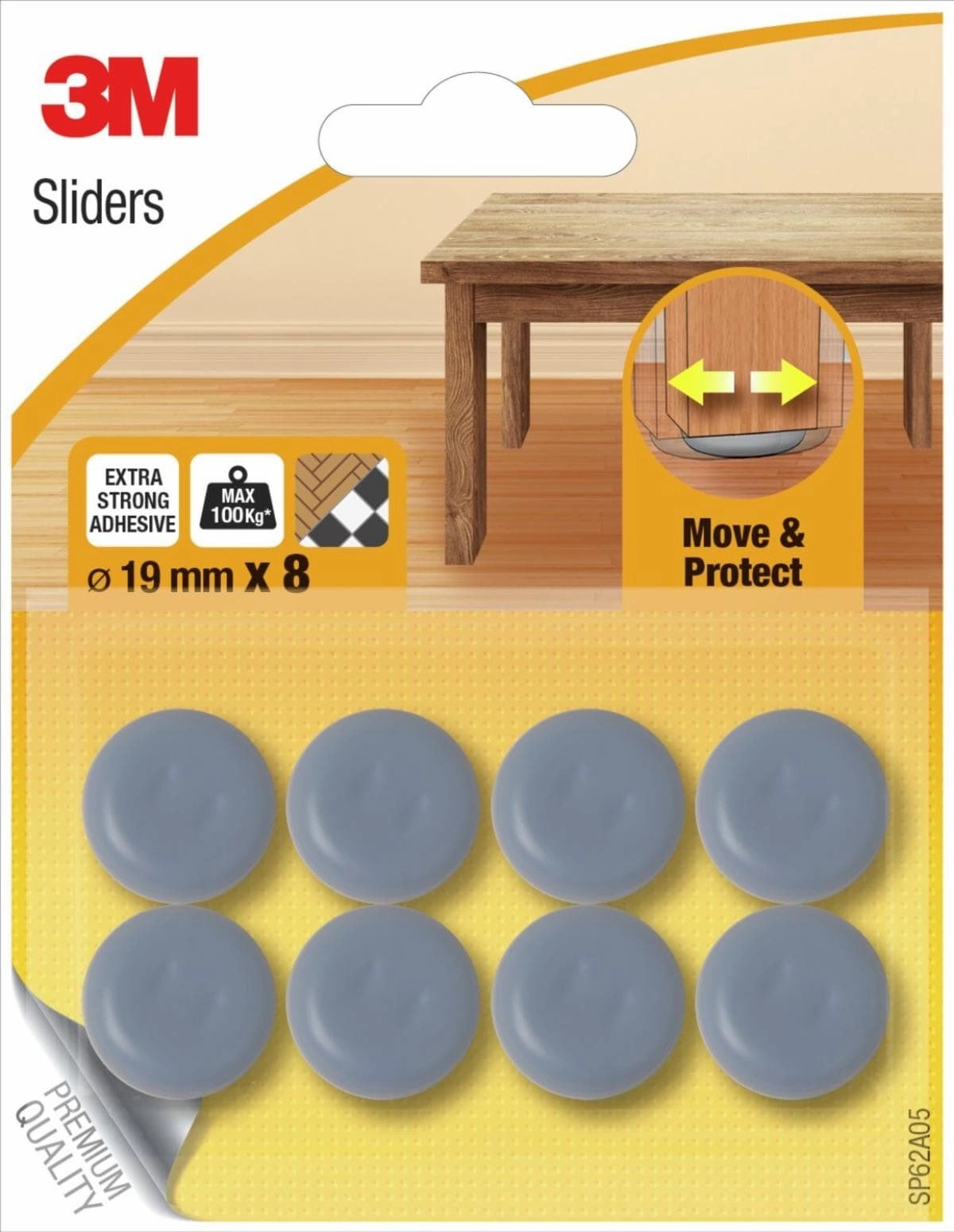 3M SP62A05 furniture floor protector pad