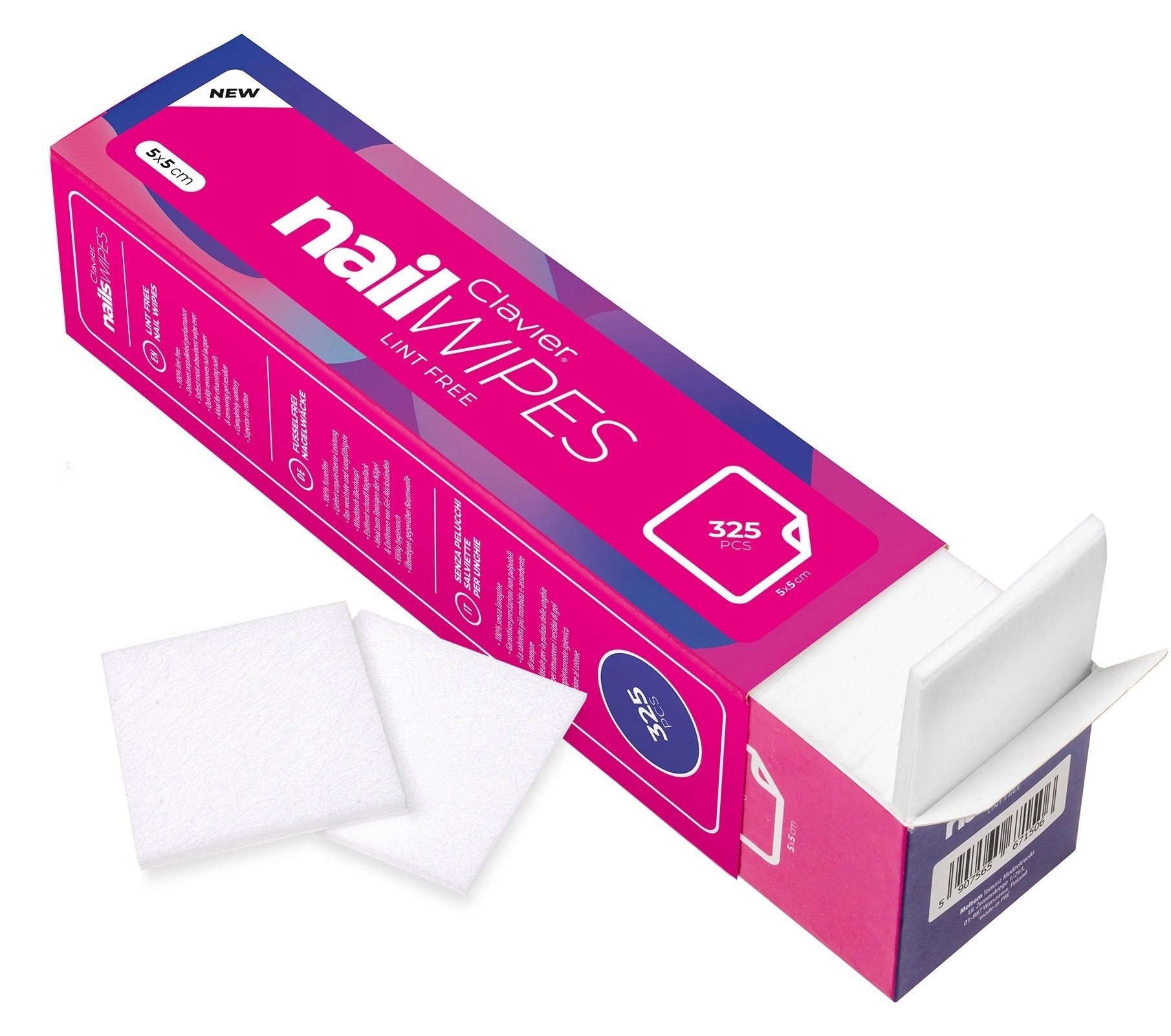CLAVIER_Nail Wipes dust-free nail swabs 325
