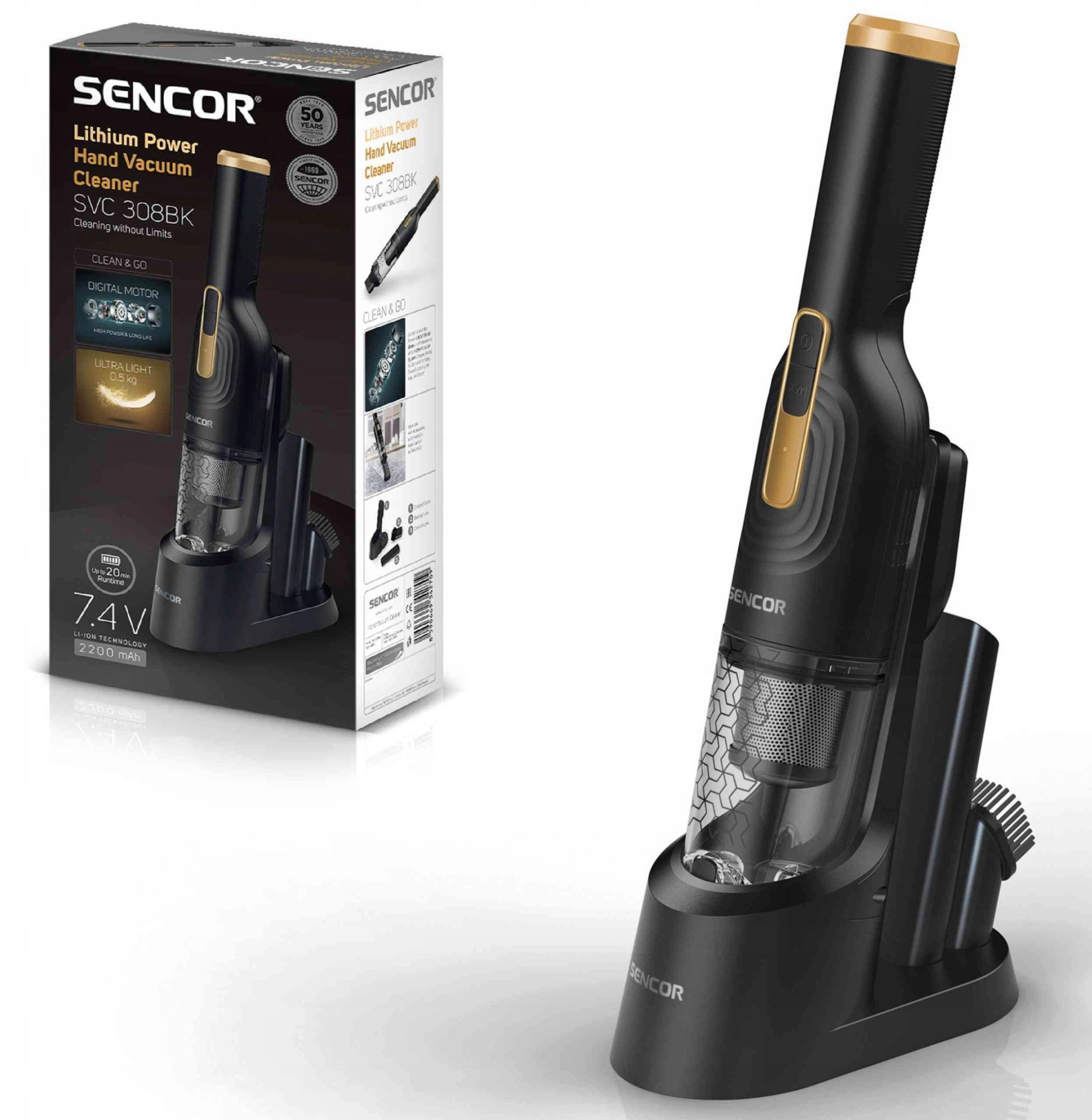 SVC 308BK Cordless handheld vacuum cleaner