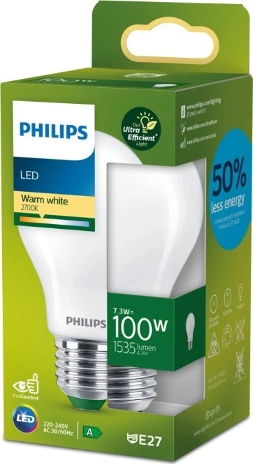 Philips Filament Bulb Frosted 100W A60