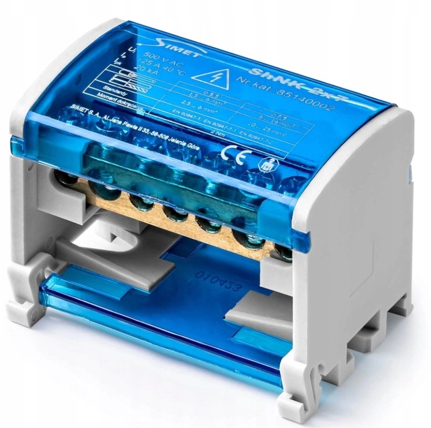 Two-pole modular distribution block 2x(5x6mm 2x25mm)