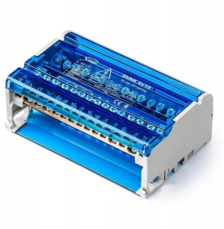 Four-pole modular distribution block 4x(11x6 mm2