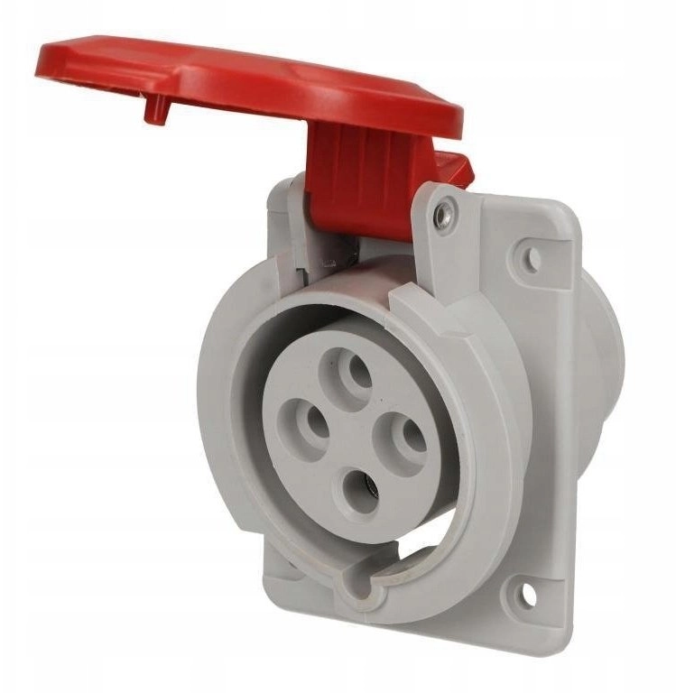 Angled panel socket 16A 5P 400V