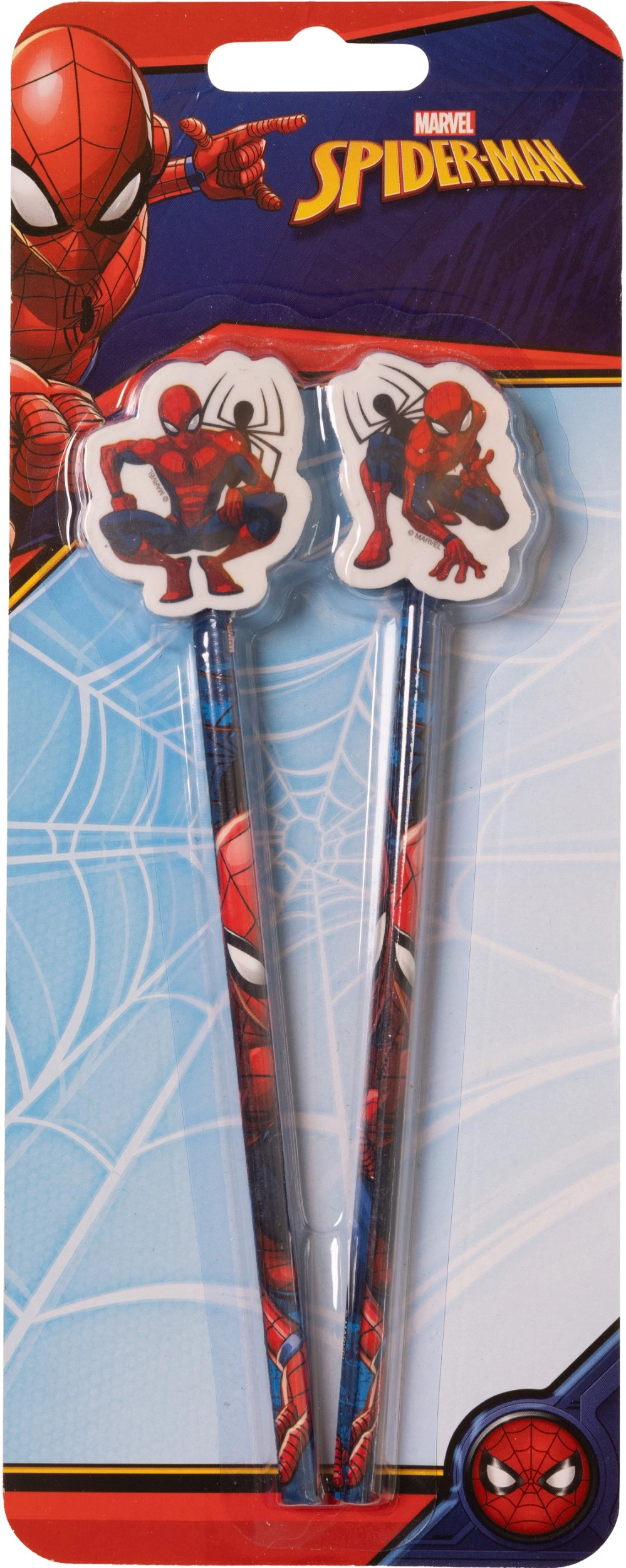 SPIDERMAN  2-pack pencils w/eraser toppers 017807002