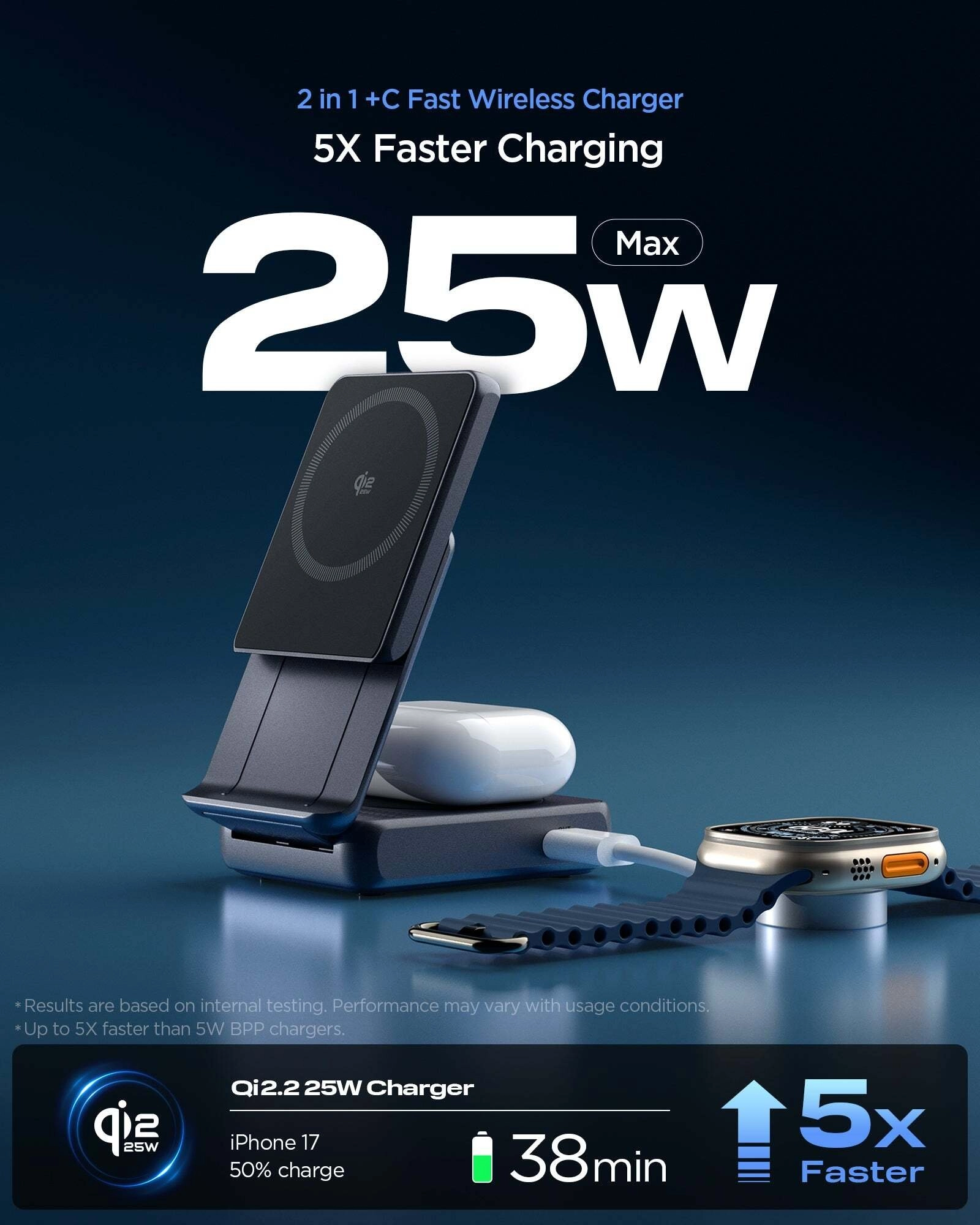 Spigen 2-in-1 Magnetic Wireless Charger EF302MOQ