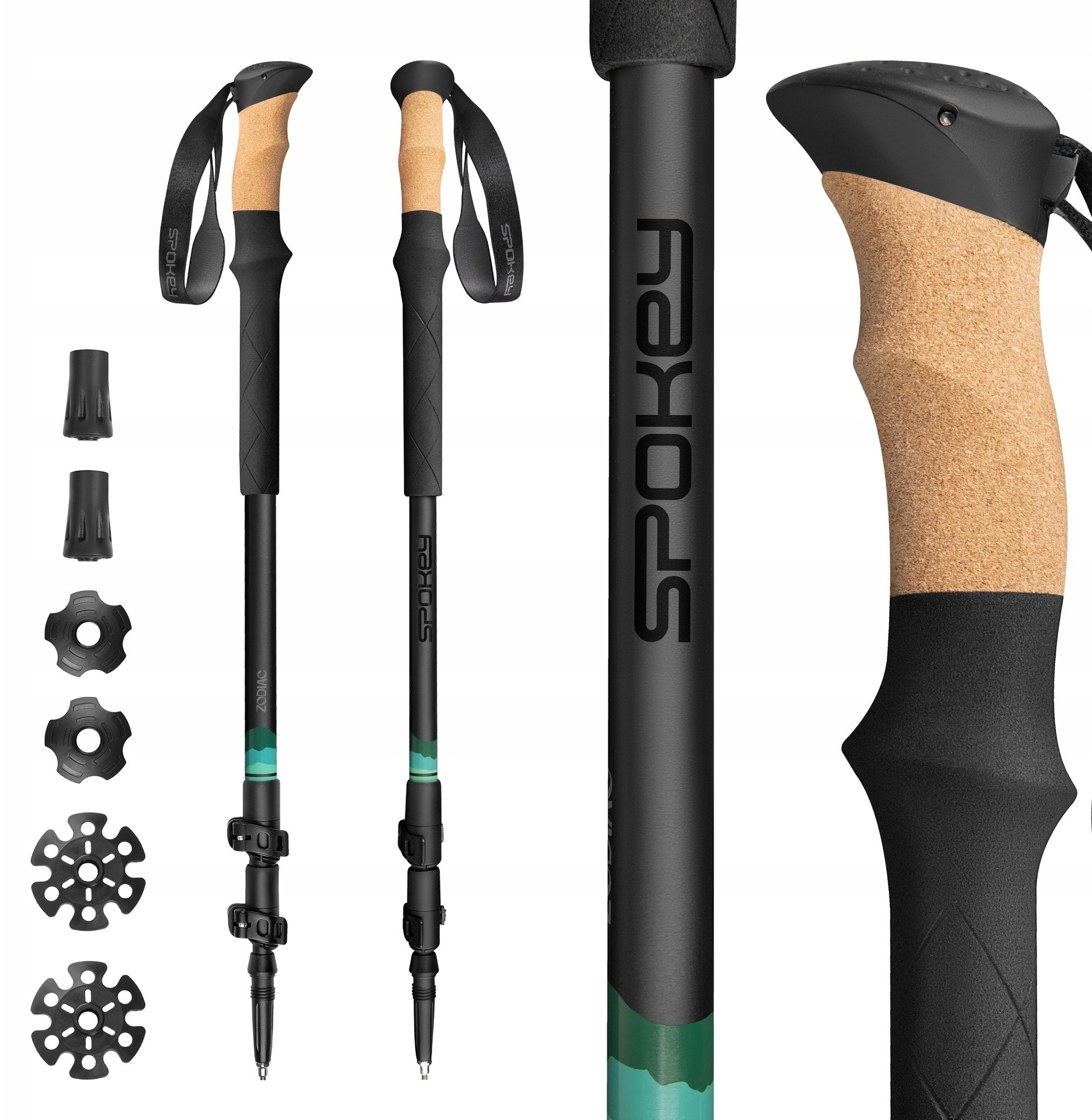 ZODIAC TREKKING POLE BK/GN 15660929 944819