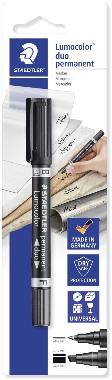 STAEDTLER two-tip marker Lumocolor permanent BK