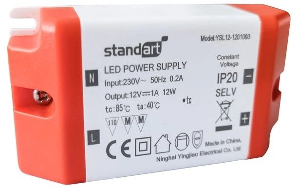 POWER ADAPTER LED 12W 1A 12V