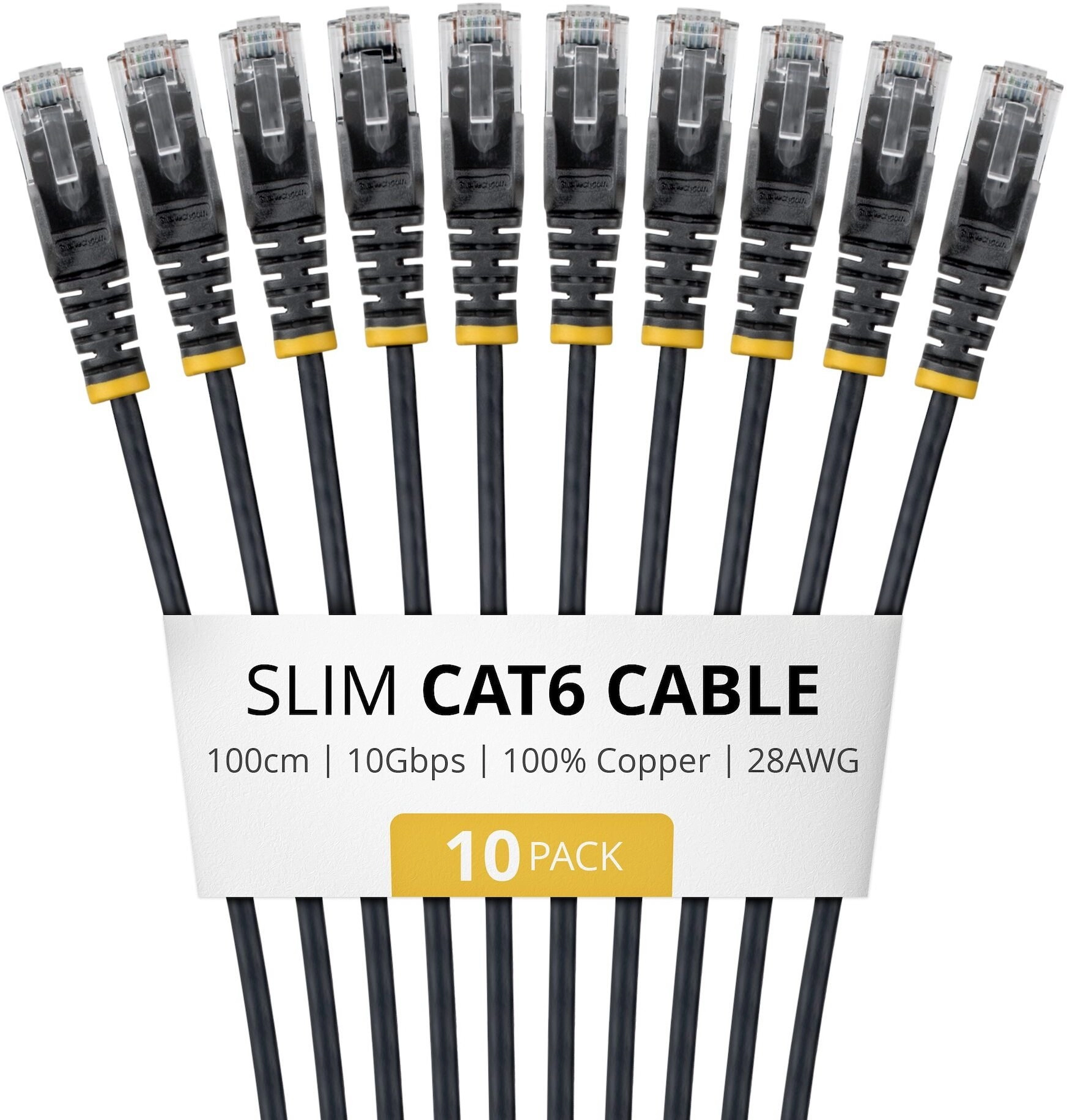 StarTech.com 1m Black Slim CAT6