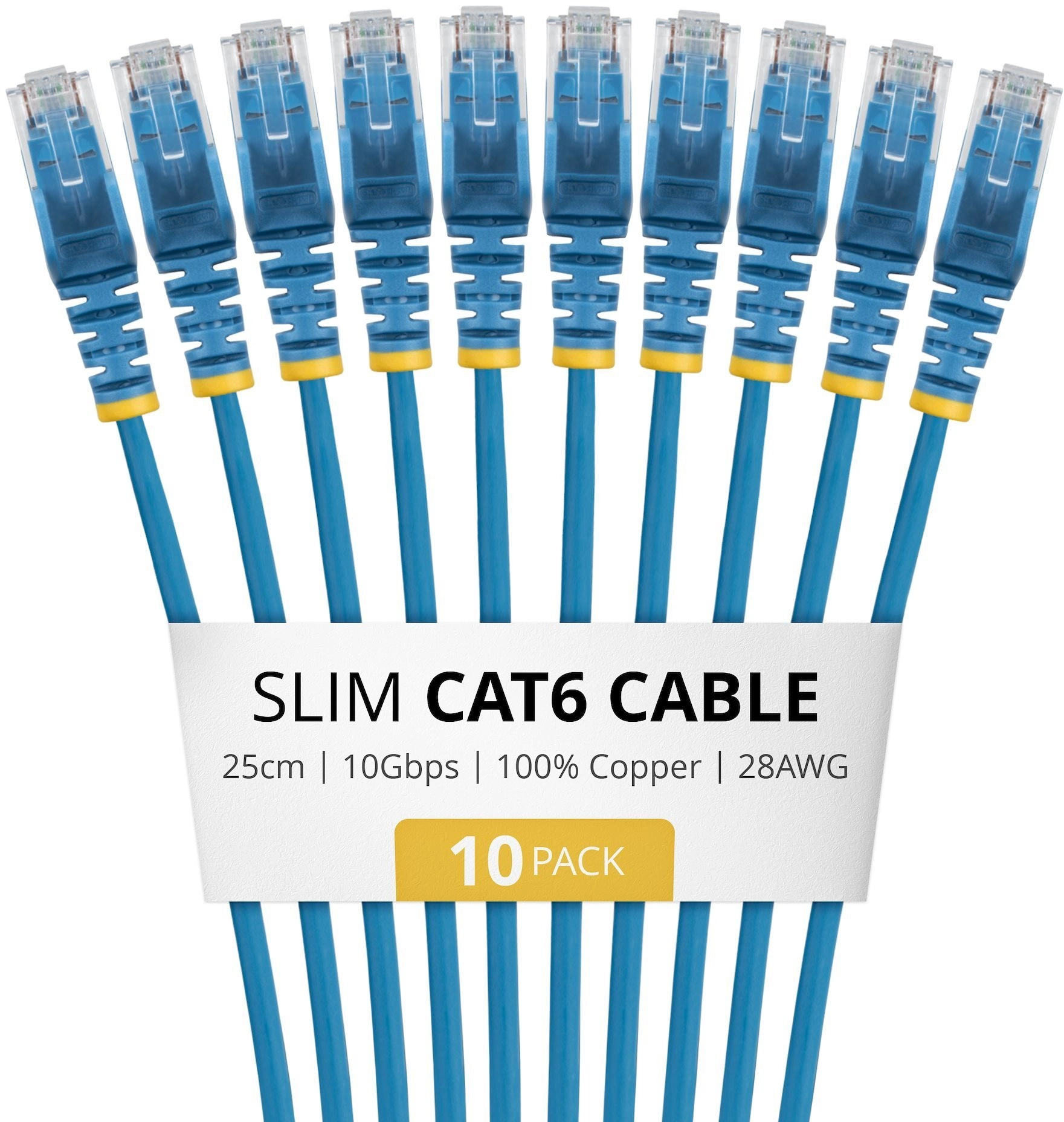 StarTech.com 25cm Blue Slim CAT6