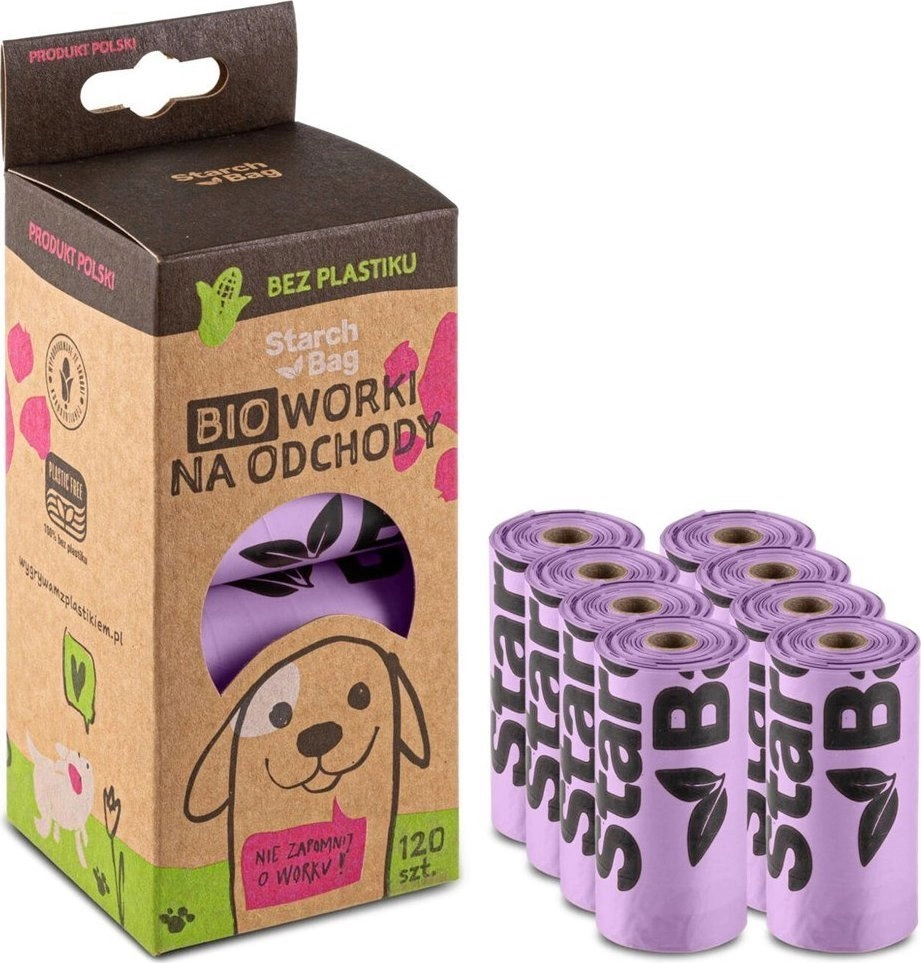 STARCHBAG BIO compostable poop bags lilac