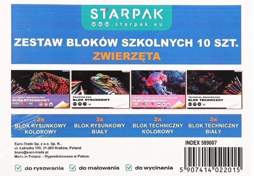Starpak BLOK MIX RYS/TECH A4 BIA/KOL