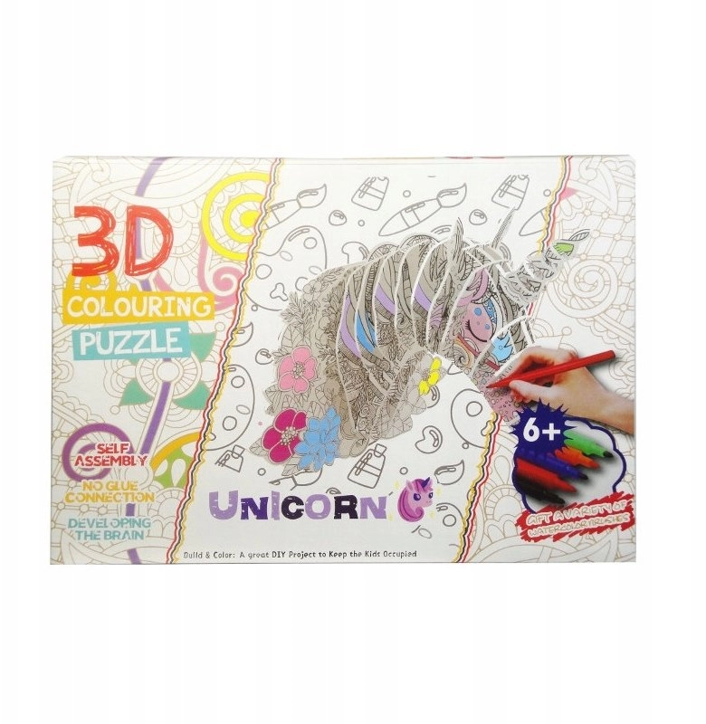 3D unicorn puzzle to paint 15708233