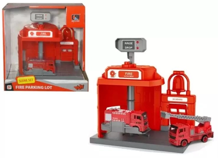 A fire station set with a