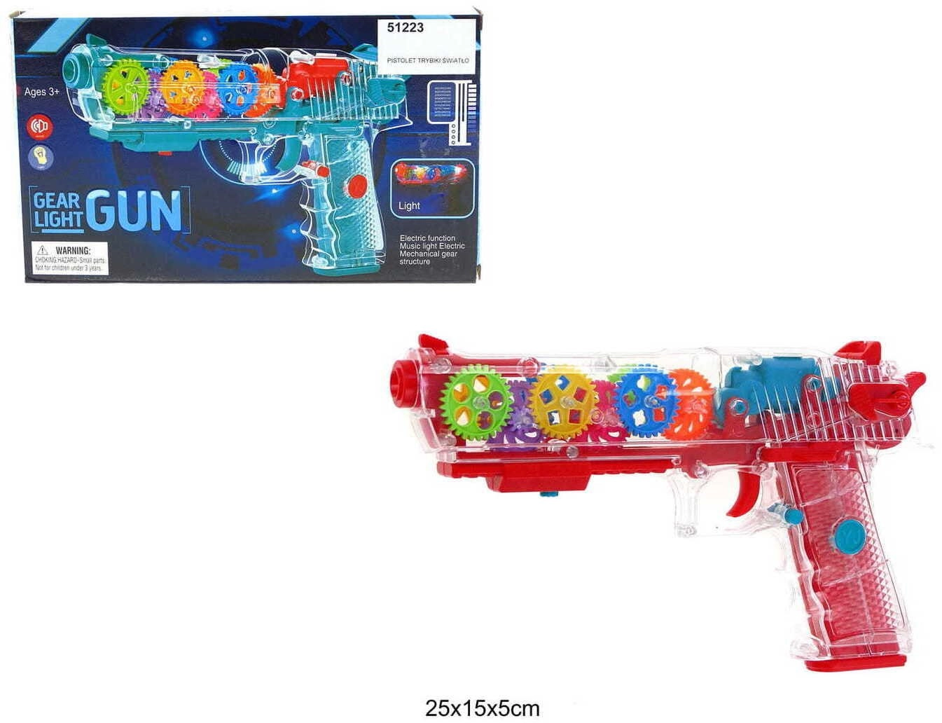 Transparent gun with light and sound