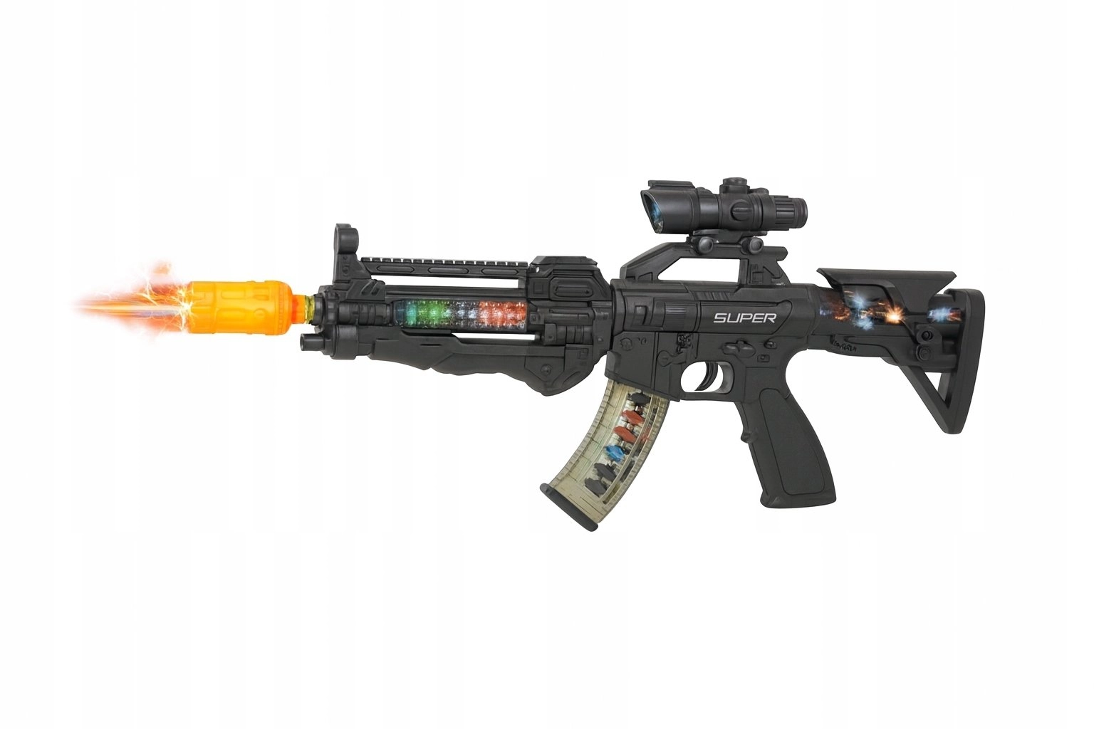 Rifle gun with smoke light and