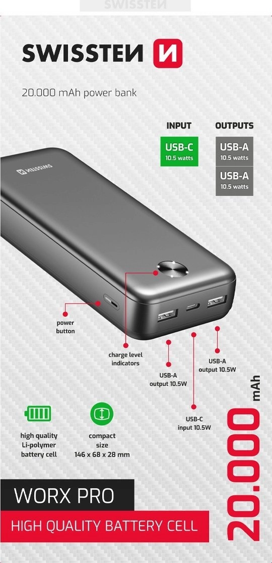 Swissten Power Worx Pro Power Bank