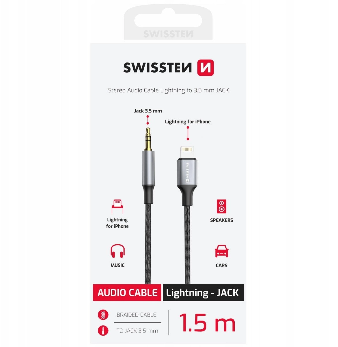 Adapter AV Swissten Audio Adapter Textile