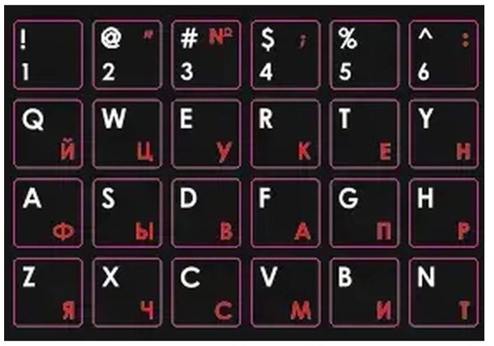 ``Laminated Stickers RU / ENG`` Black/Red