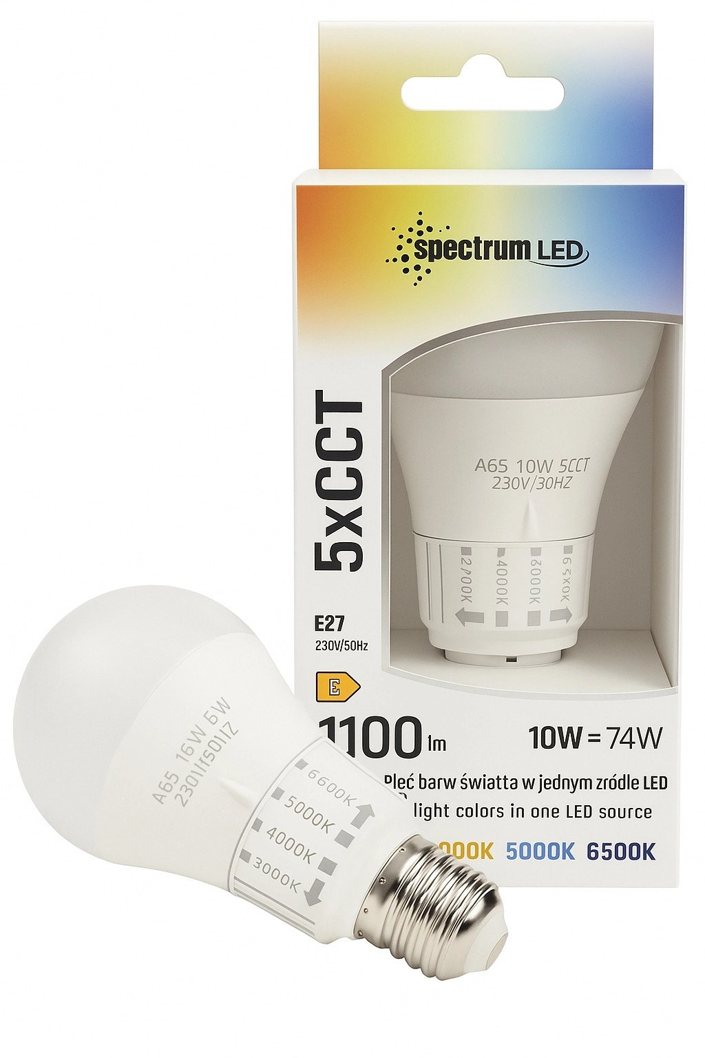LED GLS E-27 230V 10W 5CCT