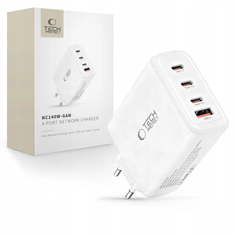 TECH-PROTECT NC140W-GAN 4-PORT NETWORK CHARGER PD
