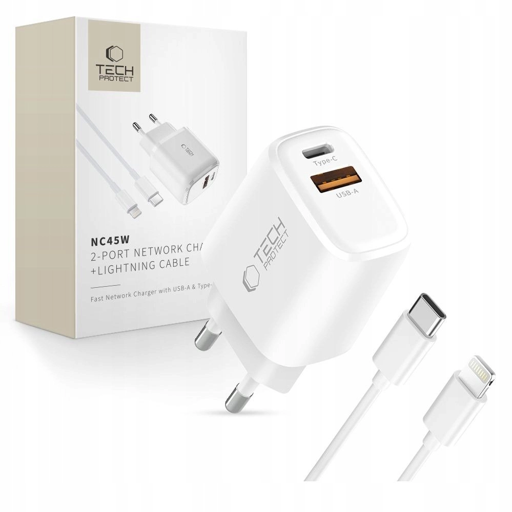 Ładowarka Tech-Protect NCA45W-GAN 2-PORT NETWORK CHARGER