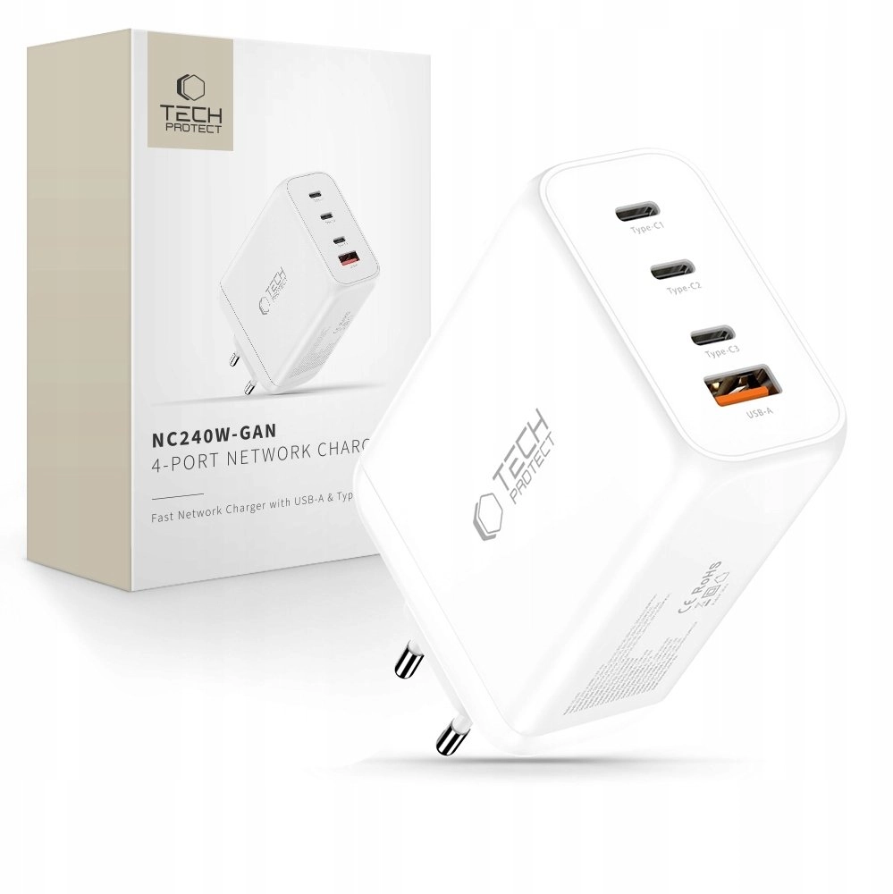 TECH-PROTECT NC240W-GAN 4-PORT NETWORK CHARGER PD