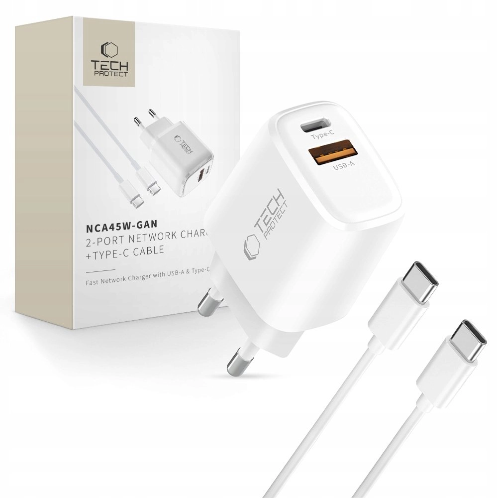 NCA45W-GAN + Type-C Cable White 5906302352814
