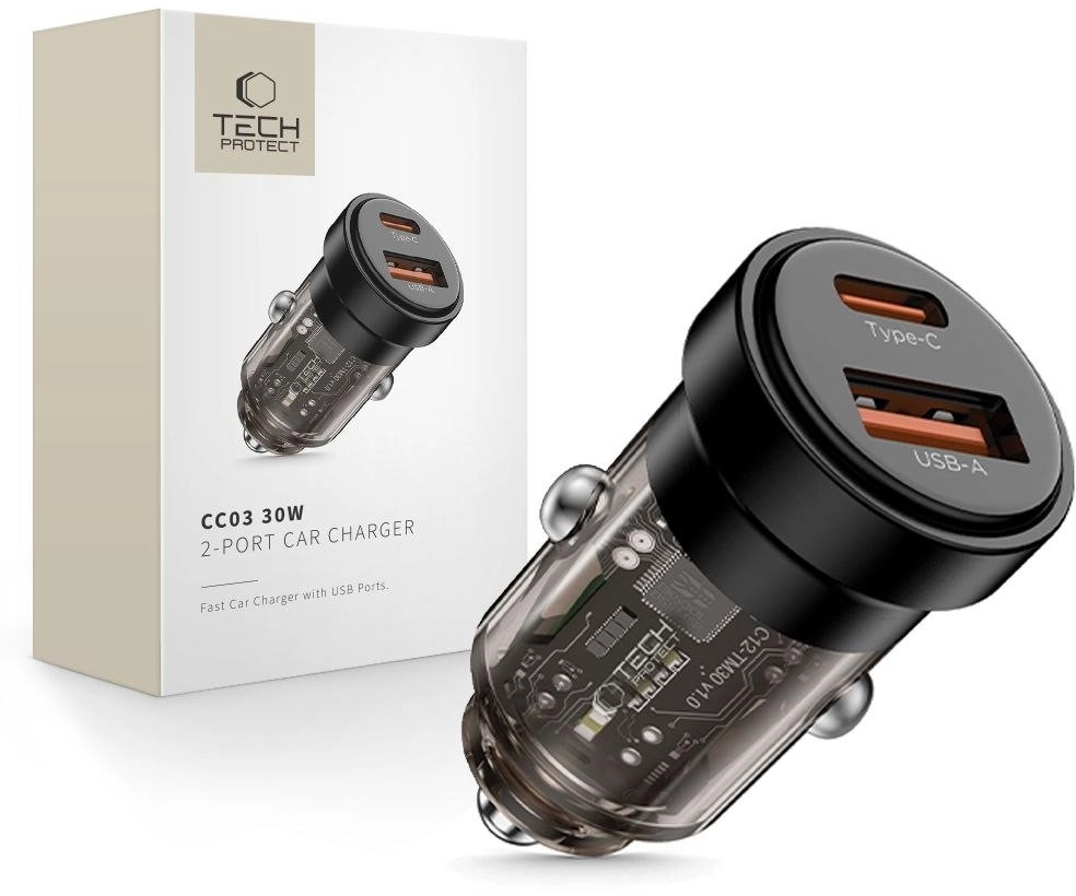 TECH-PROTECT CC03 2-PORT CAR CHARGER PD30W/QC3