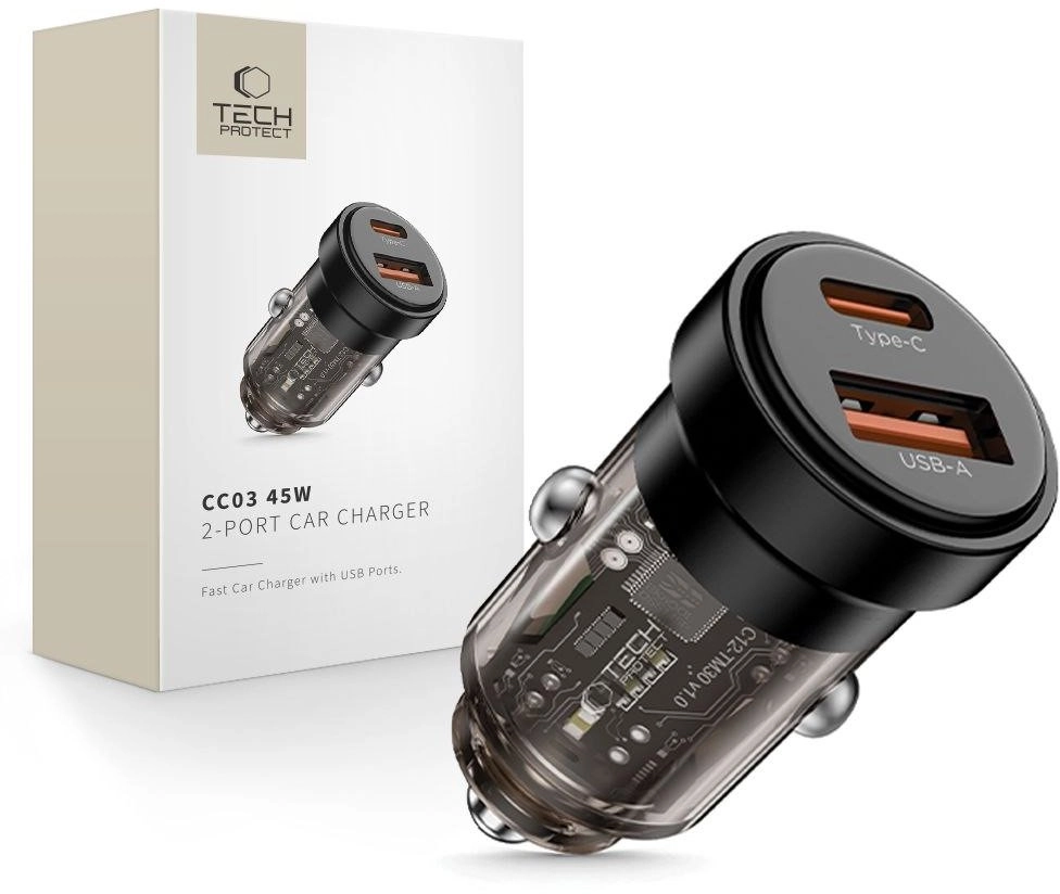 TECH-PROTECT CC03 2-PORT CAR CHARGER PD45W/QC3
